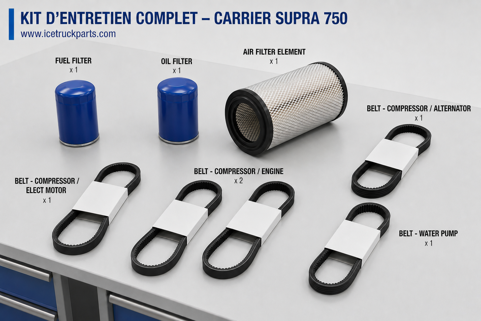 Kit entretien Carrier Supra 750 — Révision complète