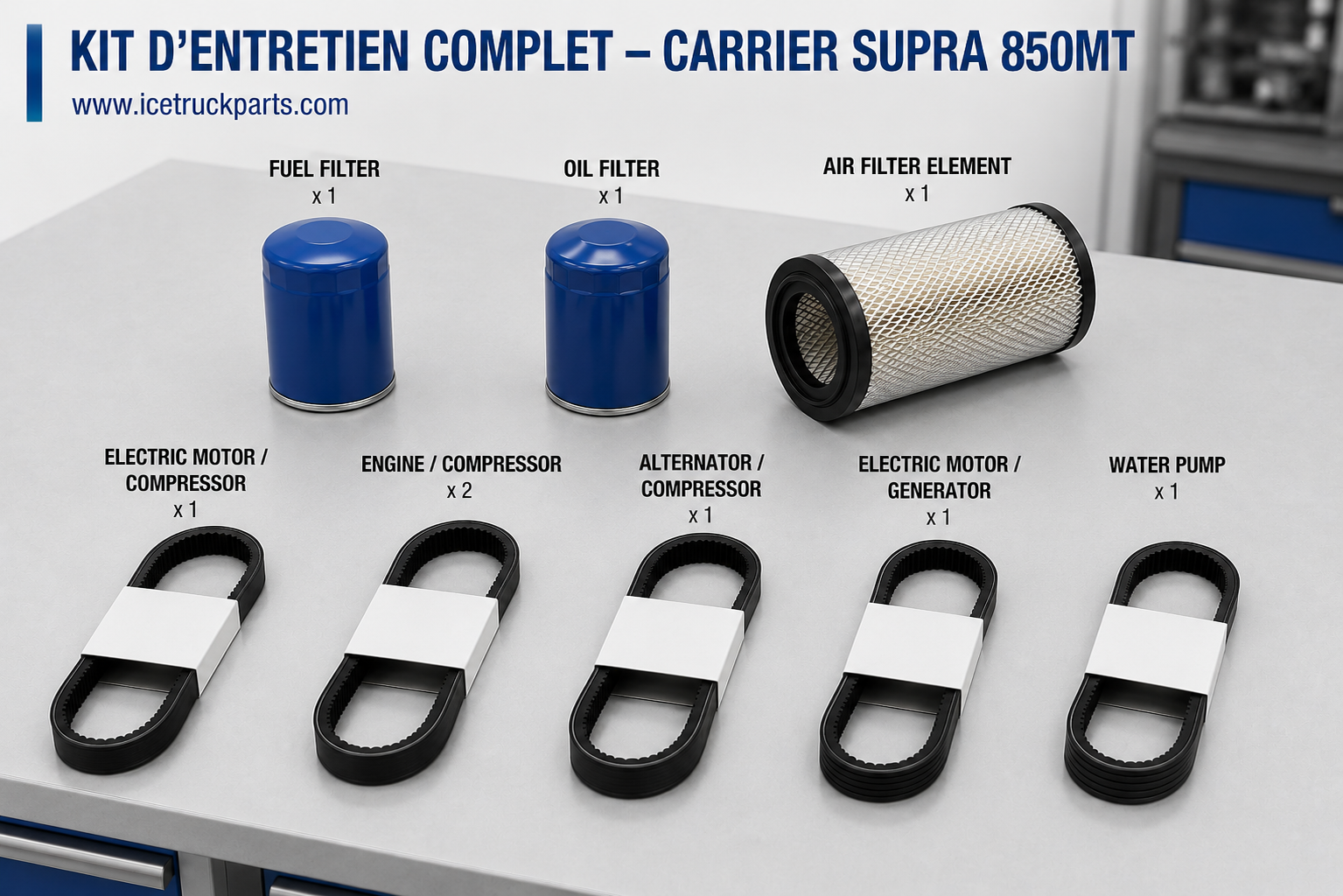 Kit entretien Carrier Supra 850 Multi-Températures — Révision complète