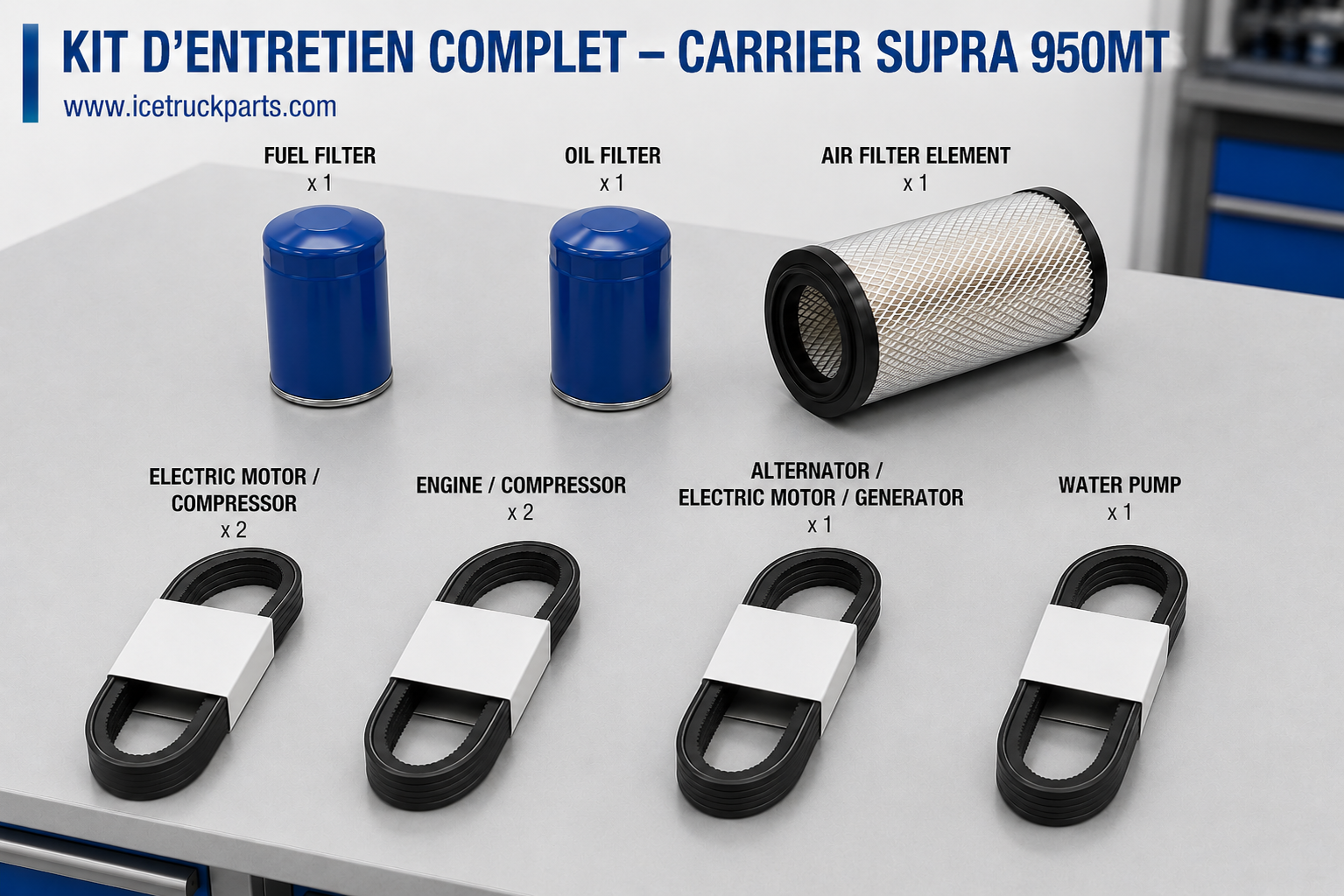 Kit entretien Carrier Supra 950 Multi-Températures — Révision complète